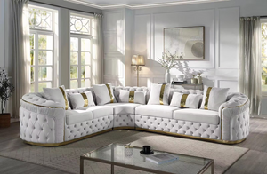 Grey luxury sectional with Gold stripes
