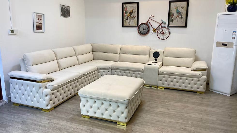 sectional  MS2222 Suede and Gold