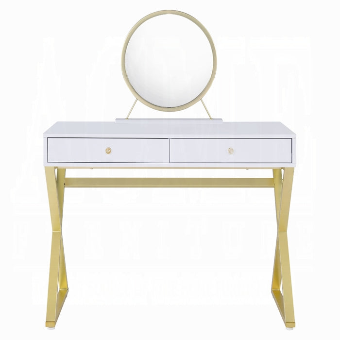 Coleen Vanity Desk W/Mirror & Jewelry Tray