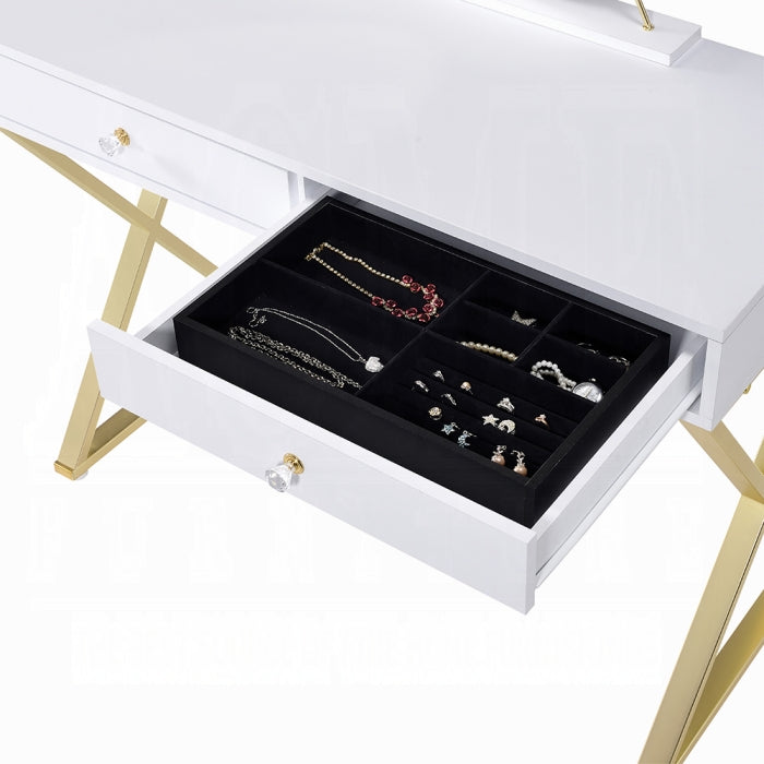 Coleen Vanity Desk W/Mirror & Jewelry Tray