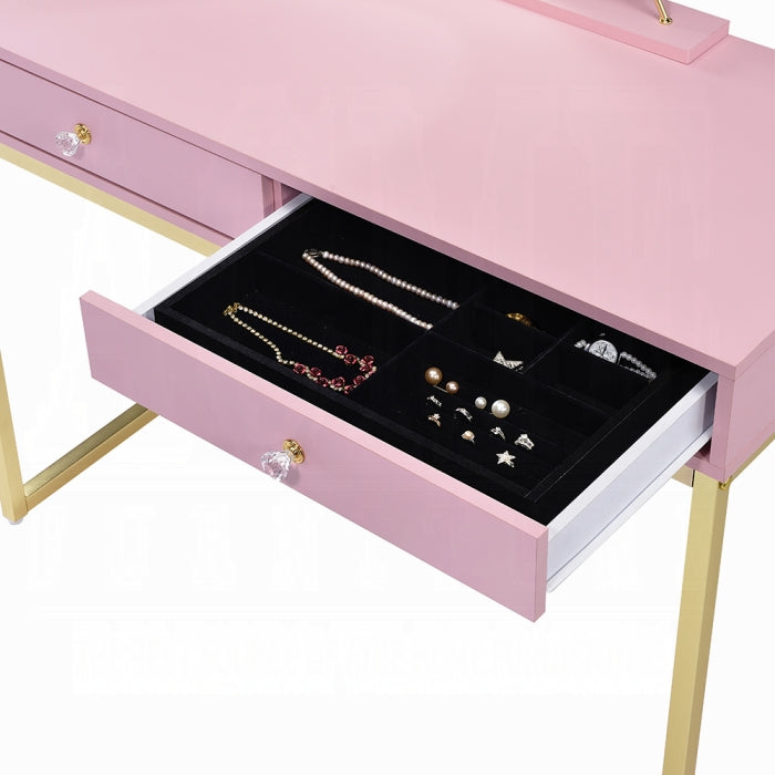 Coleen Vanity Desk W/Mirror & Jewelry Tray