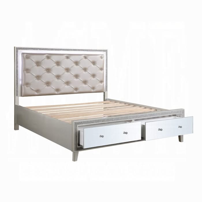Sliverfluff EK Bed W/Led & Storage