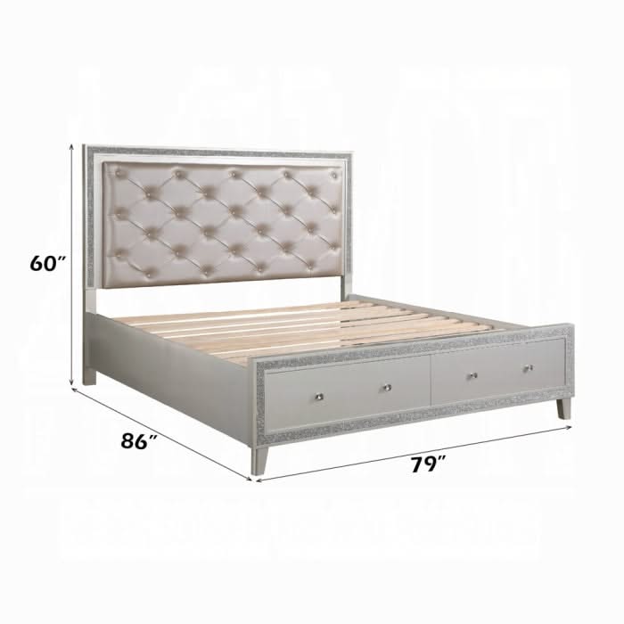 Sliverfluff EK Bed W/Led & Storage
