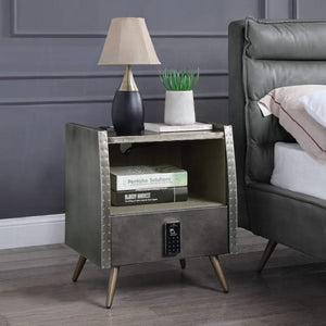 Mesita de noche Doris con USB y cerradura eléctrica