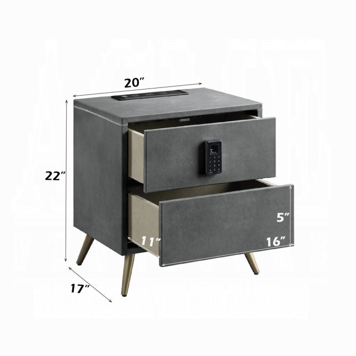 Doris Nightstand W/USB & Electric Lock
