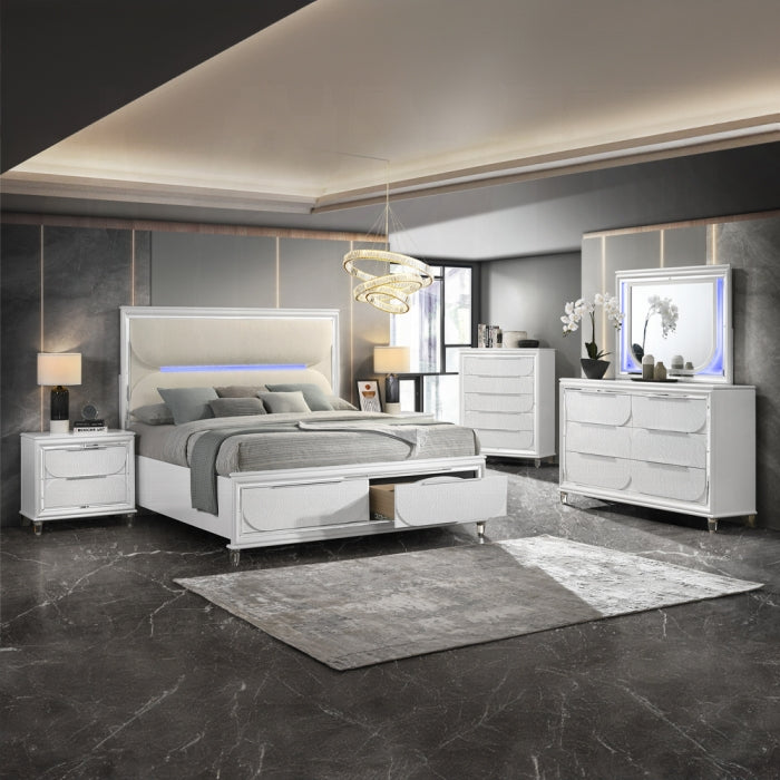 Tarian Queen Bed W/LED & Storage