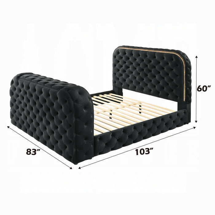 Kana Eastern King Bed w/LED, Fireplace & TV Stand