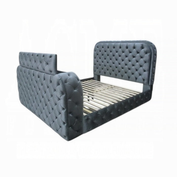 Kana Queen Bed w/LED, Fireplace & TV Stand