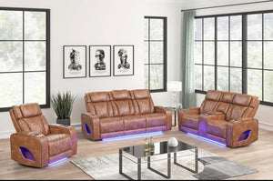Aurora Massaging Leather Sofa & Loveseat Set
