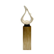 Yoga White Sculpture - Bronze Base