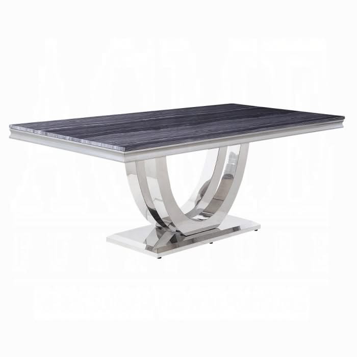 Mesa de comedor Cambrie con cubierta de piedra artificial