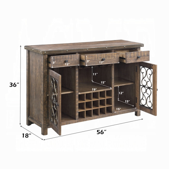 Raphaela Server W/Cup Holder & Wine Rack