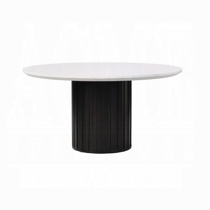 Mesa de comedor redonda Jaramillo con cubierta de mármol artificial