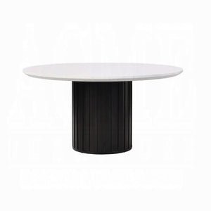 Mesa de comedor redonda Jaramillo con cubierta de mármol artificial