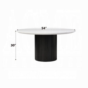 Mesa de comedor redonda Jaramillo con cubierta de mármol artificial