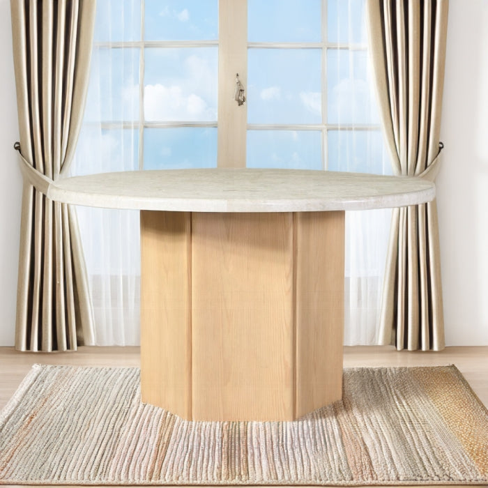 Qwin Round Dining Table W/Marble Top
