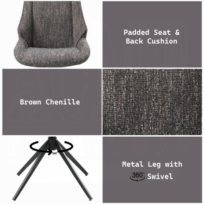Malika Side Chair w/Swivel (Set-2)