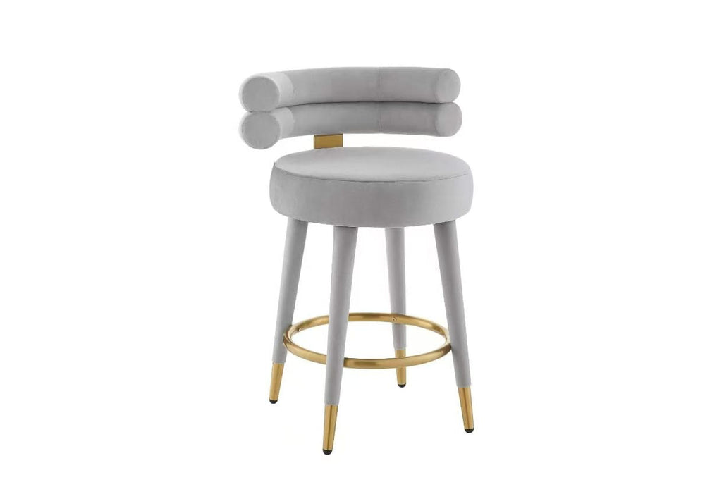 Taburete de mostrador de terciopelo Celeste