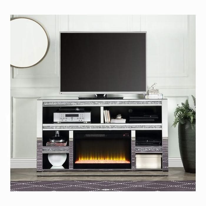 Mueble de TV Noralie con chimenea