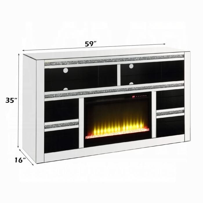 Mueble de TV Noralie con chimenea
