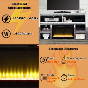 Mueble de TV Noralie con chimenea