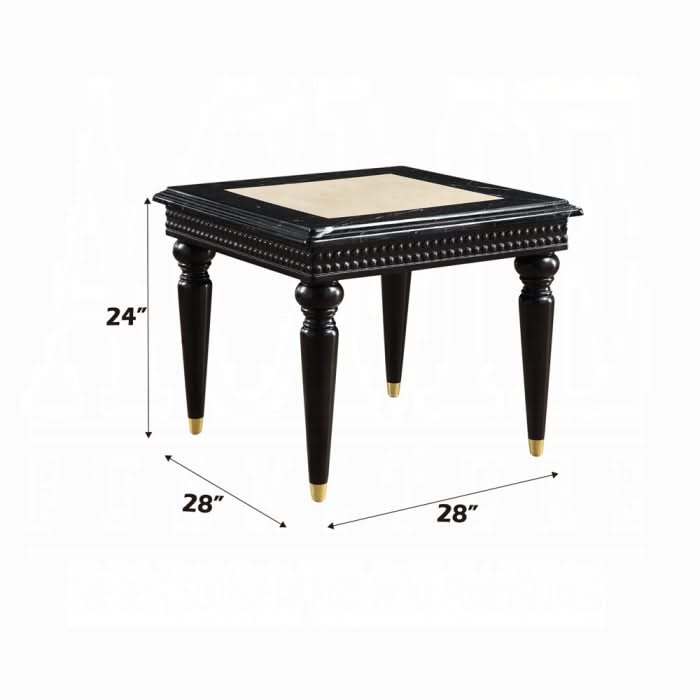 Mesa auxiliar Tayden con tablero de mármol