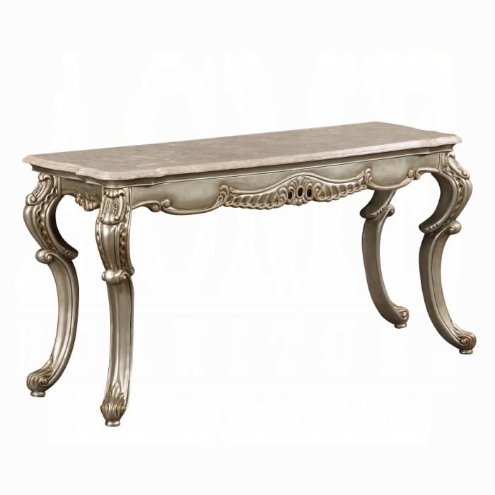 Mesa de sofá Miliani con tablero de mármol