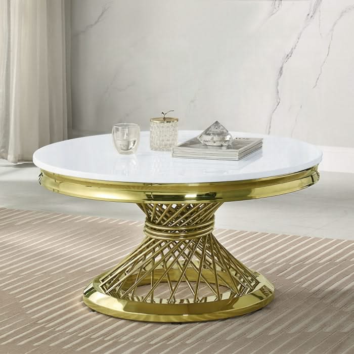 Mesa de centro Fallon con cubierta de piedra artificial 