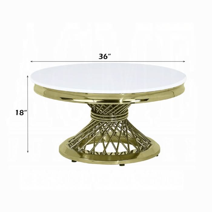 Mesa de centro Fallon con cubierta de piedra artificial 
