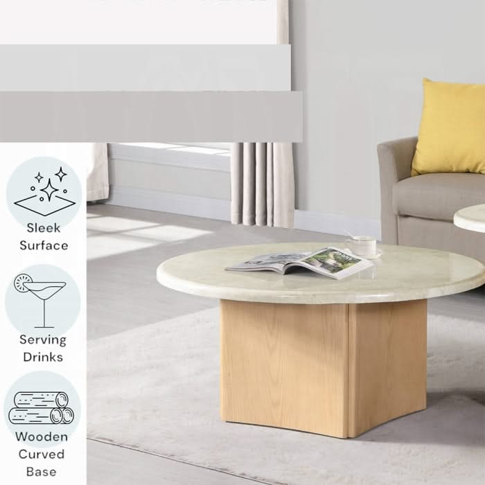 Qwin Coffee Table W/Marble Top