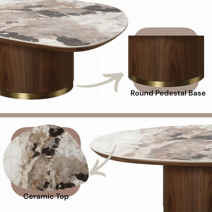 MESA DE CENTRO Willene CON TAPA DE CERÁMICA