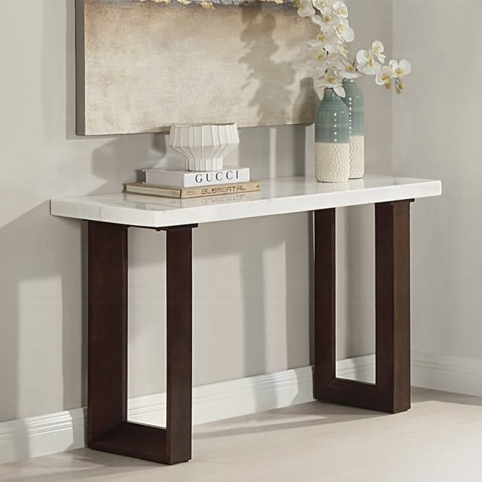 Mesa de sofá Edwyn con tablero de mármol