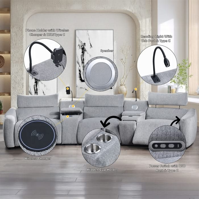 Sillón reclinable modular eléctrico Fullar