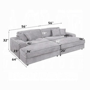 Sofá seccional Hilde con 4 almohadas