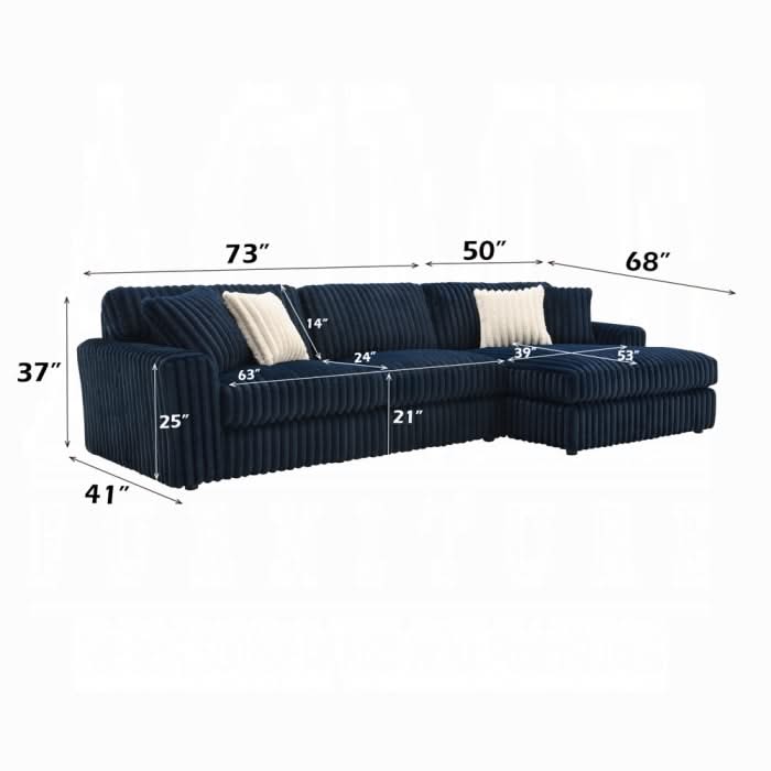 Sofá seccional bretón con 4 almohadas