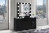 ELLA BLACK VANITY SET WITH STORAGE STOOL