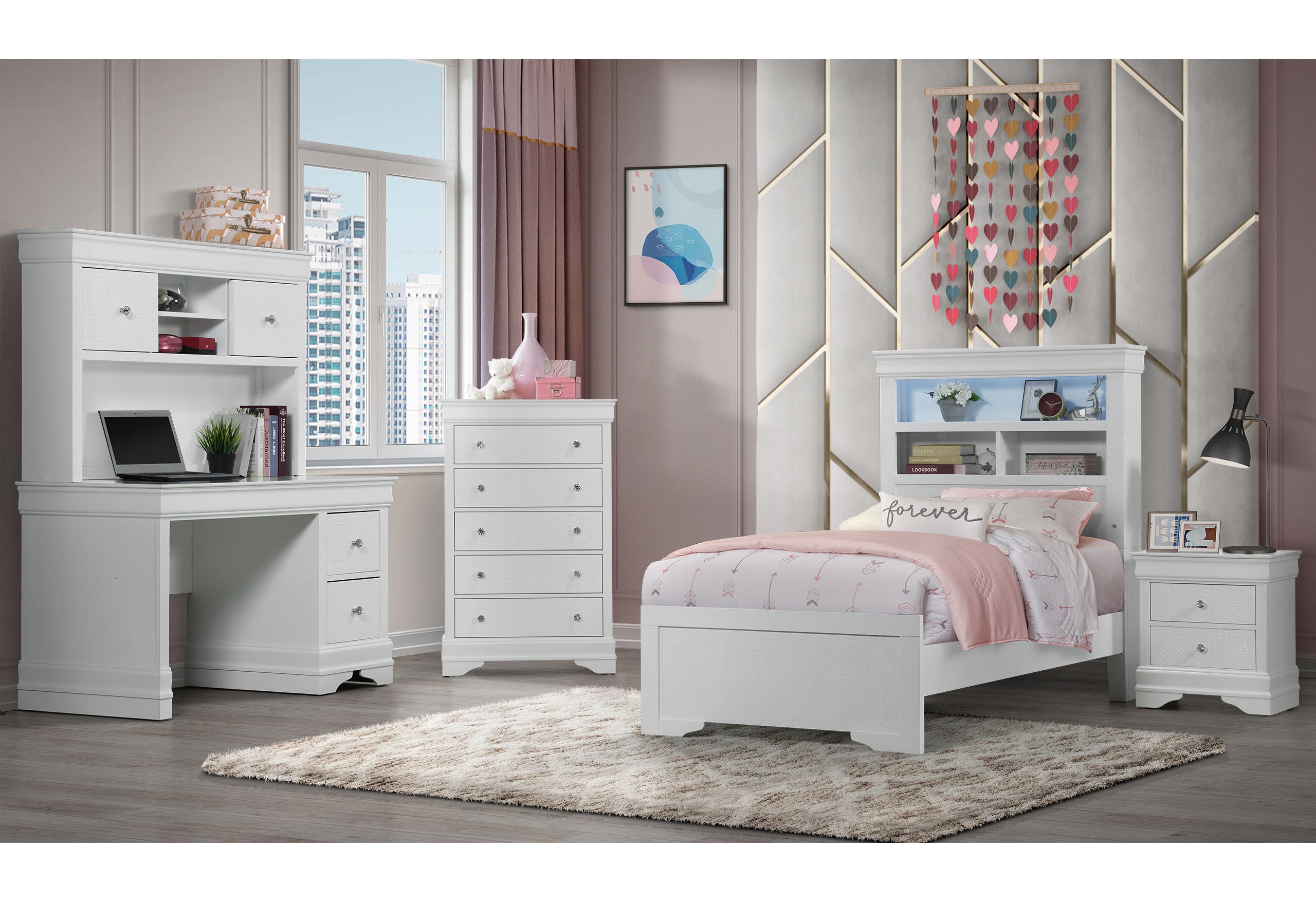 POMPEI METALLIC WHITE HUTCH