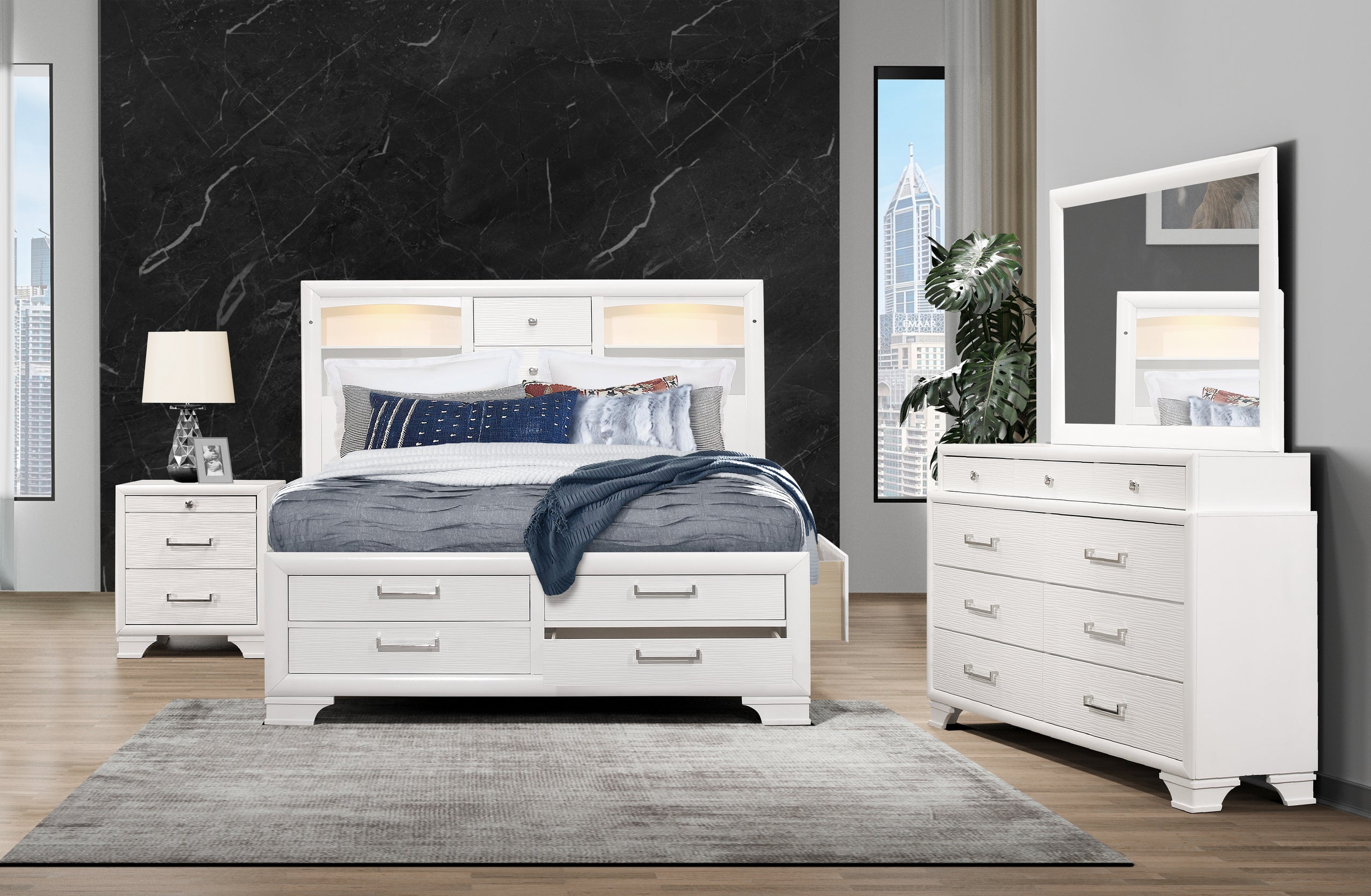 JORDYN WHITE KING BED GROUP