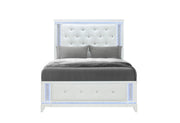 ALINA WHITE FULL BED WITH LED