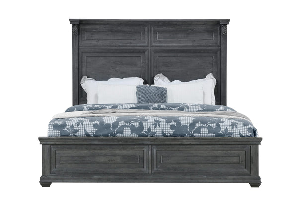 CAMA TATUM GRIS KING SIN ALMACENAMIENTO
