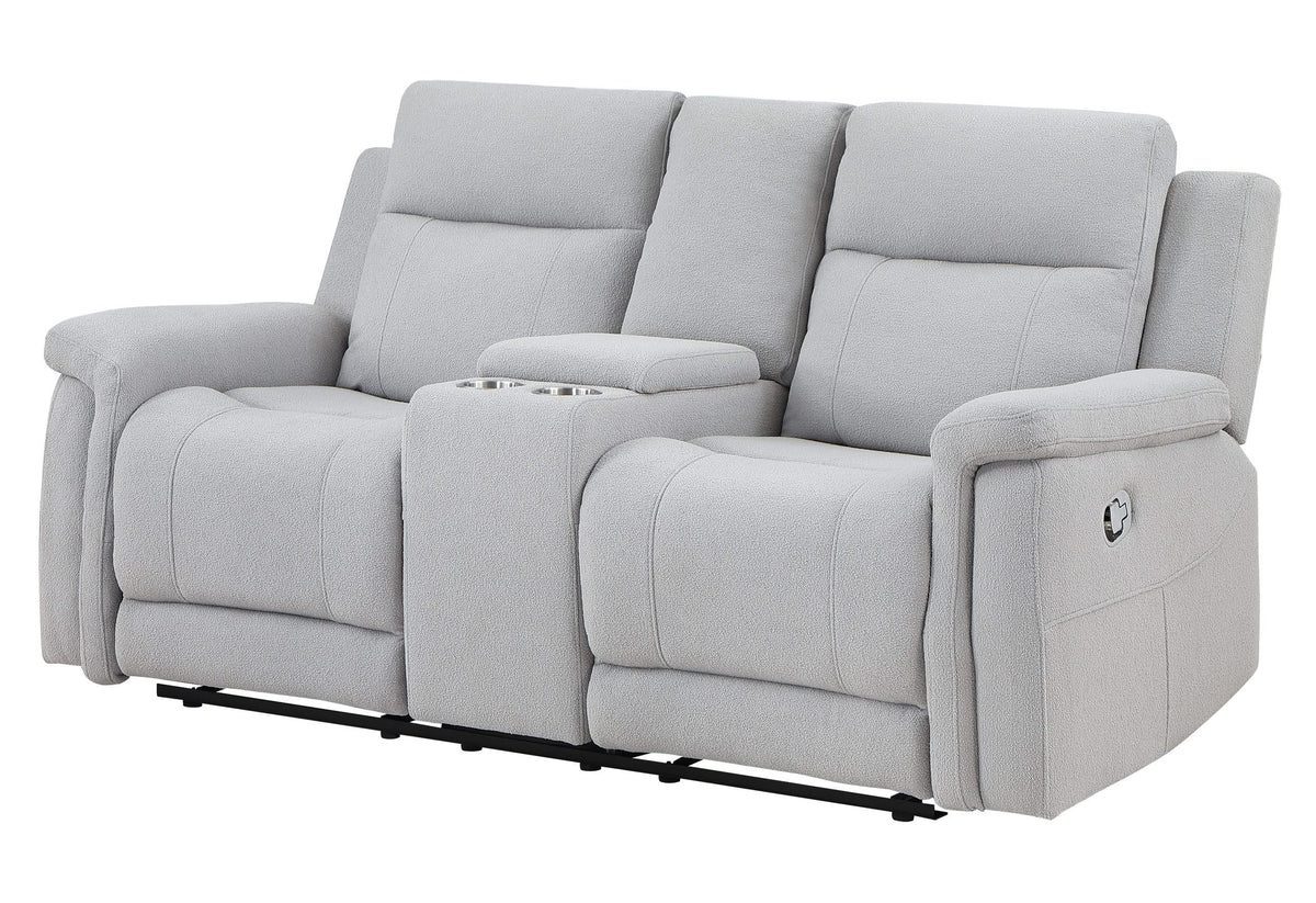 U1797 SOFÁ DE DOS PLAZAS RECLINABLE CON CONSOLA GRIS