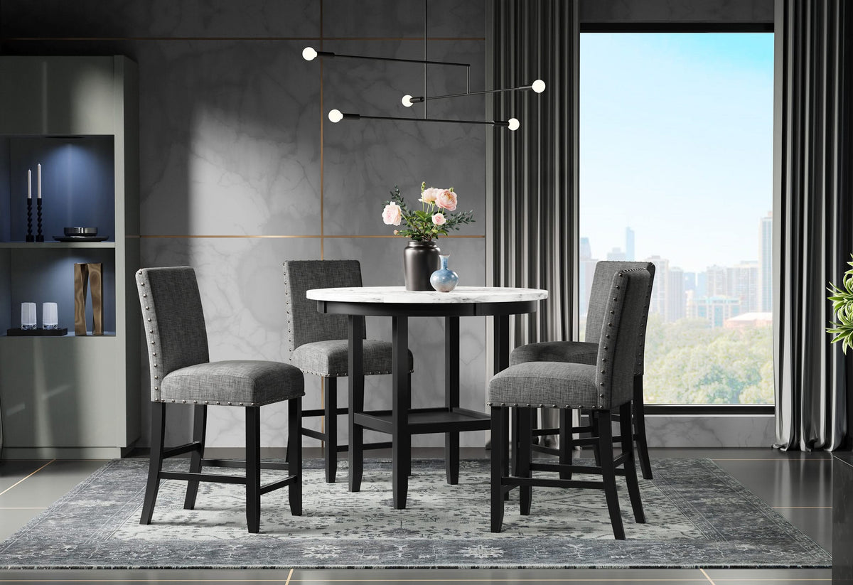 D40011 BAR TABLE + 4 D1622 BAR STOOLS