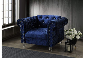 SILLA DE TERCIOPELO AZUL U9550