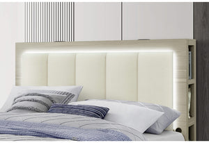 MADISON NATURAL/WHITE QUEEN BED