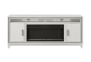 LILY WHITE ENTERTAINMENT UNIT 72 W/ LED, SPEAKERS, CRYSTAL INSERTS