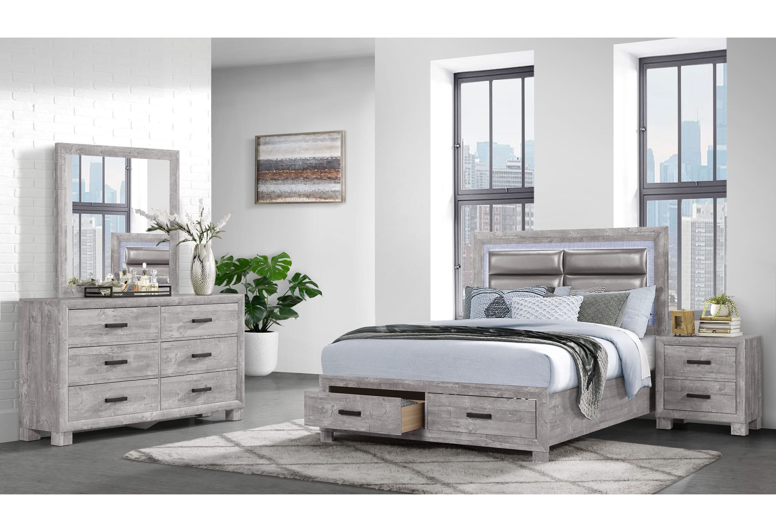 NOLAN GREY FULL BED STORAGE FOOTBOARD