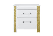 LOGAN WHITE GOLD NIGHTSTAND