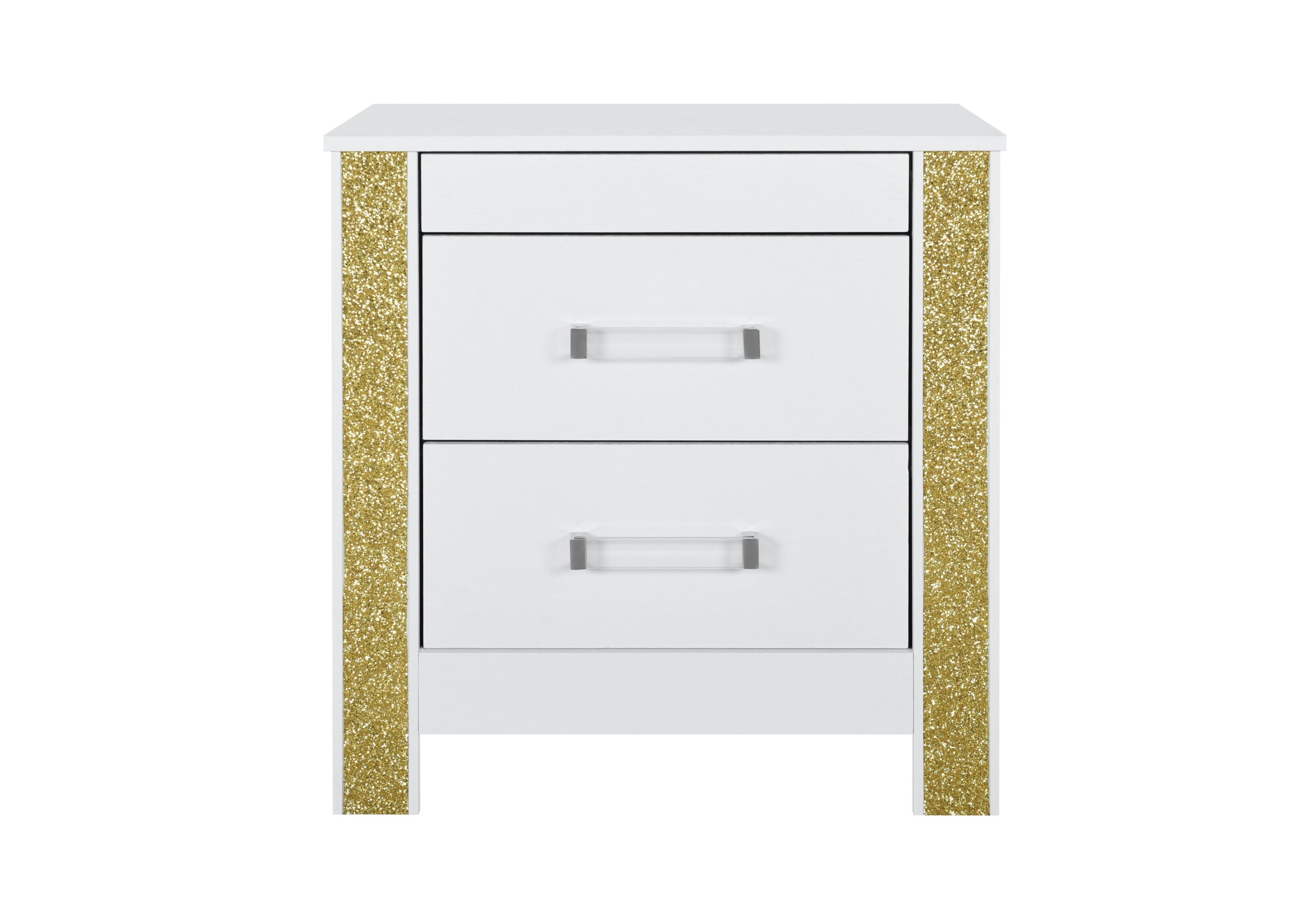 LOGAN WHITE GOLD NIGHTSTAND