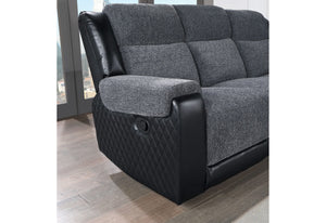 U5914 SOFÁ RECLINABLE GRIS/NEGRO