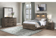 LINWOOD DARK OAK FULL BED GROUP WITH LAMPS